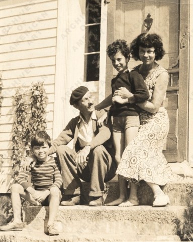 Kimon Nicolaides with Ann, Gifford, and Philip in New Hampshire, from the Mamie Harmon papers relating to Kimon Nicolaides - Image Gallery | Archives of American Art, Smithsonian Institution